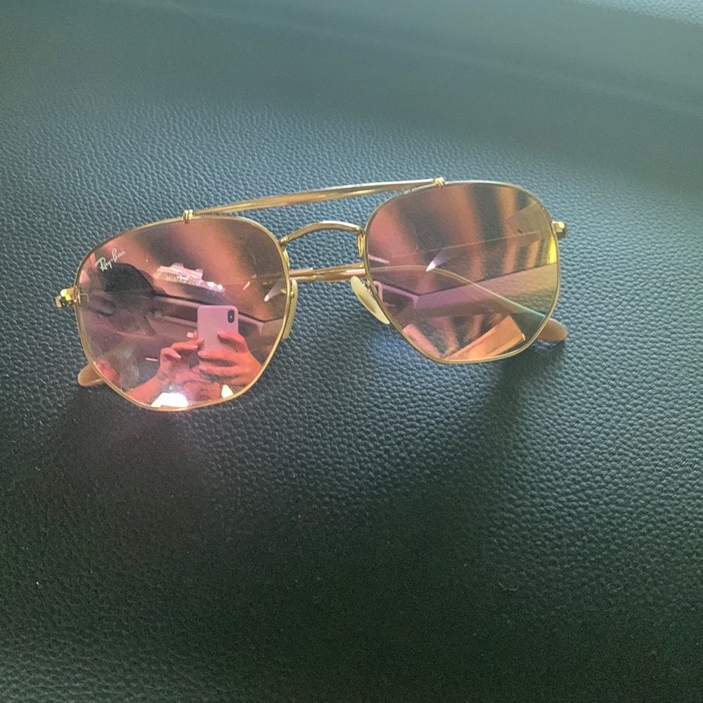 Hexagonal Flat Lense Ray-Bans with Reflective Lenses